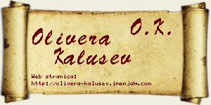 Olivera Kalušev vizit kartica